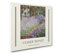 Irises In Monets Garden By Claude Monet Canvas Print | Gallery Wrapped 30mm Frame Wall Art | 20x20 inches | Ready to Hang | Impressionist Floral Picture | Living Room Bedroom Lounge Office