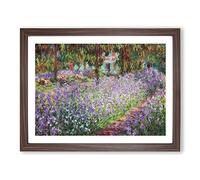 Irises In Monets Garden By Claude Monet Classic Painting Framed Print | A3 Walnut Framed Wall Art | Ready to Hang | Classic Floral Picture | Living Room Bedroom Lounge Office