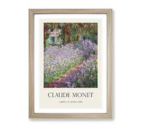 Irises In Monets Garden By Claude Monet Exhibition Museum Painting Framed Print | A2 Oak Framed Wall Art | Ready to Hang | Modern Floral Picture | Living Room Bedroom Lounge Office