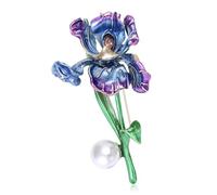 Irises Shaped Brooch with Pearls Detail Sturdy Drip Oil Coating Stylish Unisex Accessory for Gifting Special Moments Classical Drip Oil Flower Jewelry Gift