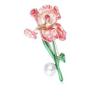 Irises Shaped Brooch with Pearls Detail Sturdy Drip Oil Coating Stylish Unisex Accessory for Gifting Special Moments Classical Drip Oil Flower Jewelry Gift