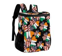 Irish A-mericans Flag Shamrock Cooler Backpack Insulated Ice Chest Bag Lunch Box Rucksack for Men Women