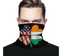 Irish A-mericans Flag Shamrock Face Masks Cute Bandana Head Scarf Neck Gaiter Protection for Outdoor Sports