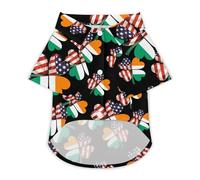 Irish A-mericans Flag Shamrock Hawaii Shirt Print Dog Clothes T-Shirt Beach for Puppy Cat XS