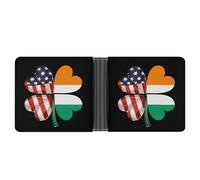 Irish A-mericans Flag Shamrock Mens Wallet Printed Card Holder Bifold Wallets Purse Coin Pocket