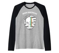 Irish American Celtic Pride Skull Heritage Design Raglan Baseball Tee