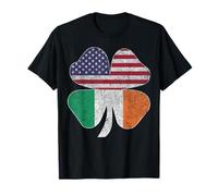 Irish American Flag Ireland Shamrock Lucky St Patrick's Day T-Shirt