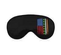 Irish American Flag Shamrock St. Patrick's Day Sleep Eye Mask Soft Eye Covers Blocking Lights Blindfold with Adjustable Strap for Travel Nap