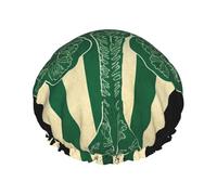 Irish American Flag Shower Cap for Women Double Layers Thick Hair Caps Reusable Waterproof Bath Caps with Elastic Band Hair Hat Washable Shower Hat for Men Women Spa Salon