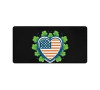 Irish American Flag St Patricks Day Desk Mat Large Gaming Mouse Pad Rubber Base Mousepad Desk Pad Protector for Office and Home
