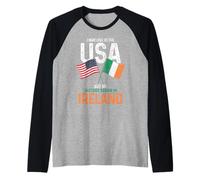 Irish American My History Began In Ireland Pride Vintage Raglan Baseball Tee