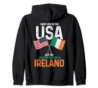 Irish American My History Began In Ireland Pride Vintage Zip Hoodie