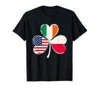 Irish American Polish Flag Shamrock St Patricks Day Lucky T-Shirt