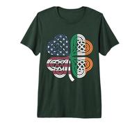 Irish American St Patricks Day Celtic Clover USA Flag Premium T-Shirt