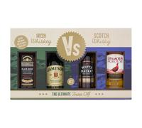 Irish and Scottish Whisky Selection, with 2 x 5cl of Irish Whiskey (Jameson/Bushmills) and 2 x 5cl of blended Scotch Whisky (Whyte & Mackay/The Famous Grouse)