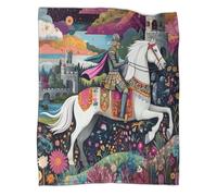 Irish Art Blanket - Versatile Warm Bedding White Horse Knight Soft And Comfortable Travel Bed Throws And Patchwork Quilts 50x60inch(127x152cm)