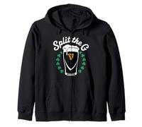 Irish Beer Split The G Shamrock St. Patrick’s Zip Hoodie