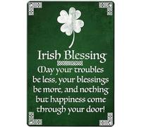Irish Blessing Green Clover Vintage Quotes Vintage Toilet Cave Bar Home Bathroom Wall Decoration Sign Sign 8x6 inch
