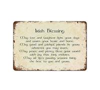 Irish Blessing May Love & Laughter Light Your Days and Warm Your Heart and Home, May Good and Faithful Friends Be Yours Vintage Metal Signs Retro Wall Decor for Home Bar Farm Office 8x12 Inc