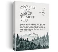 Irish Blessing May the Road Rise Up to Meet You Canvas Wall Art Inspirational Decor Motivational Poster Picture Artwork 11.5"x15", Painting Gift for Dorm Office Home Decor (Wooden Framed)