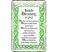 Irish Blessing Metal Sign Celtic Knot Design Wall Plaque Decor 8X12 Inch