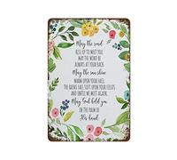 Irish Blessing Print May The Road Rise Up Yo Meet You Inspirational Quote Irish Prayer Print Living Room Wall Art Housewarming Gift Funny Vintage Metal Tin Sign For Home Bathroom Bar Coffee 8x5.5 Inch