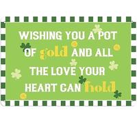 Irish Blessing Quotes Metal Tin Sign Wishing You A Pot of Gold And All The Love Your Heart Can Hold Home Party Wall Green Art Decor for Living Room Bathroom Cafe Bar Signs 8x12 Inch