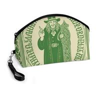 Irish Blessing St Patrick's Day Cosmetic Bag for Women Makeup Organizer with Wide Opening & Handle Waterproof PU Leather Zipper Pouch Portable Toiletry Bag for Skincare Brush Travel Essentials