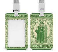 Irish Blessing St Patrick's Day ID Badge Holder Plastic Clear Badge Holders Lanyards for ID Badges Fashionable Vertical ID Card Protector Waterproof Name Tag Holder for Work Office Nurse