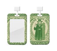 Irish Blessing St Patrick's Day Id Badge Holder with Lanyard Waterproof Id Card Protector Vertical Card Name Tags Key Card Holder Case for Teacher Nurse Doctor Office Presents