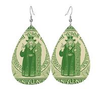 Irish Blessing St Patrick's Day Leather Earrings for Women Teardrop Earrings Lightweight Dangle Drop Earrings Cute Jewelry Gift