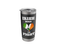 Irish Born to Fight St Patricks Day Boxing Gloves Shamrock Stainless Steel Insulated Tumbler