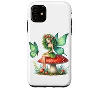 Irish Butterfly Fairy on Red Mushroom March Holiday Floral Case for iPhone 11