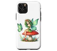 Irish Butterfly Fairy on Red Mushroom March Holiday Floral Case for iPhone 11 Pro