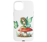 Irish Butterfly Fairy on Red Mushroom March Holiday Floral Case for iPhone 15 Plus