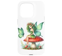 Irish Butterfly Fairy on Red Mushroom March Holiday Floral Case for iPhone 15 Pro
