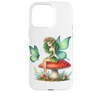 Irish Butterfly Fairy on Red Mushroom March Holiday Floral Case for iPhone 15 Pro Max
