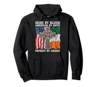 Irish By Blood American By Birth Patriot By Choice Flag Pullover Hoodie