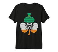 Irish Cat St Patricks Cattricks Shamrock Cat Ireland Flag Premium T-Shirt