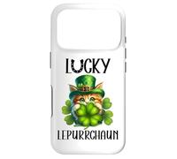 Irish Cat St Patricks Funny Catricks Feline Lucky Shenanigan Case for iPhone 17 Pro