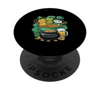 Irish Cats In Ramen Noodle Japanese Anime St Patricks Day PopSockets Adhesive PopGrip