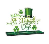 Irish Celebration Acrylic Ornament Ideal for Tables and Shelves Decor Fun Shamrocks Display Piece Perfect for Patrick ' s Day Festive Home Decorations