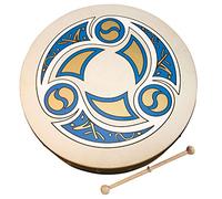 Irish Celtic Bodhran 12 Inch with Natural Goat Skin Head, Trinity Design with Hardwood Beater & Instructional DVD - Waltons