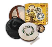 Irish Celtic Bodhran Drum 15 Inch with Natural Goat Skin Head, Chase Design with Hardwood Beater, Carrying Bag & Instructional DVD - Waltons