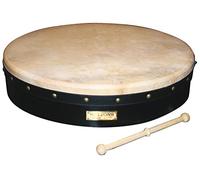 Irish Celtic Bodhrán Drum 18 Inch Tunable Deluxe Ebony Wood Shell with Natural Goat Skin Head, Professional Traditional Irish Frame Drum with Beater and Tuning Key - Waltons