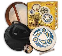 Irish Celtic Bodhran Drum 18 Inch with Natural Goat Skin Head, Trinity Design Starter Pack with Beater, Tutor DVD and Carry Case - Waltons