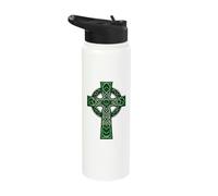 Irish Celtic Cross Knot Christian Holy Trinity Scottish Celt Stainless Steel Insulated Water Bottle
