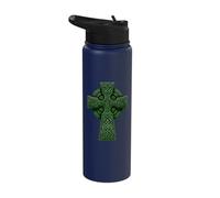 Irish Celtic Cross Knot Christian Holy Trinity Scottish Celt Stainless Steel Insulated Water Bottle