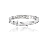 Irish Celtic Design/Claddagh Design Expanding/Expandable/Adjustable Bangle Bracelet for Baby/Child/Children/Women - 925 Sterling Silver - Childrens Jewellery