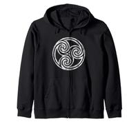 Irish Celtic Knot Vintage Newgrange Ireland Spiral Triskele Zip Hoodie
